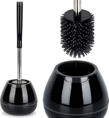 Immagine prodotto di Scopa per WC in silicone Contenitore per WC Supporto Sgocciolatoio Nero Bagno