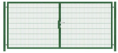 Produktbild von 550 x 180 cm Doppelstabmatten Gartentor Vollrahmen Doppeltor 8/6/8 Grün