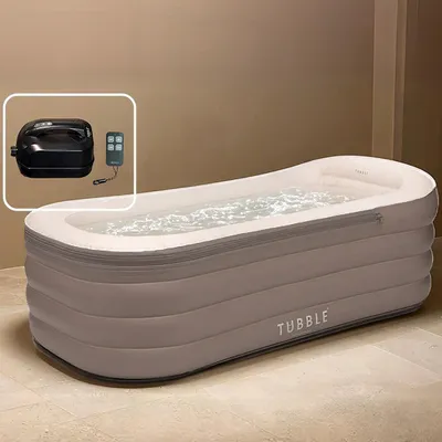 Produktbild von Tubble® Cuzi Whirlpool Aufblasbar Ambient Taupe 255 Liter - Spa-Badewanne, Faltbare Whirlpool für Erwachsene, Indoor und Outdoor, Bubble Massage