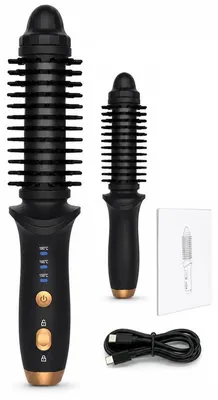 Produktbild von Lockenbürste elektrisch Akku, kabelloser Haarstyler für Locken, Wellen & Volumen, 3 Temperaturstufen 150°C/165°C/180°C, USB-C aufladbar