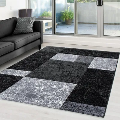 Produktbild von Moderner 3D-Teppich mit Konturausschnitt, Hawaii 1330 SCHWARZ 200 x 290 cm