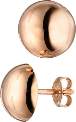Ohrstecker-Halbkugel-925-Silber-vergoldet-rotgold
