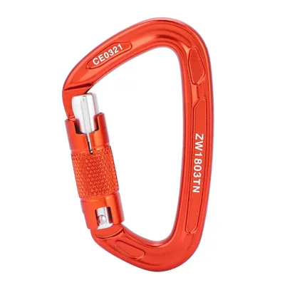Immagine prodotto di 25KN sicurezza Lock D fibbia Outdoor arrampicata attrezzature di salvataggio moschettone (arancione)