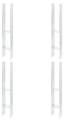 Zdjęcie produktu dla Alberts 4 x wsporniki słupków H, 81x600 mm, grubość materiału 5 mm, głębokość 60 mm, ocynkowane ogniowo