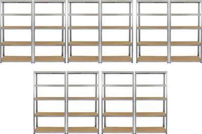 Produktbild von Monster Racking Sparangebot 10 x Galwix Schwerlastregal Lagerregal Garagenregal Stahlregal Industrieregal Werkstattregal Steckregal Metallregal 90cm x 30cm x 180cm 100% schraubenlos