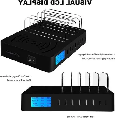 Obrázok produktu pre Organizér s USB nabíjacou stanicou – displej QC 3.0 – bezdrôtová nabíjacie stanica – pre smartfóny a elektroniku