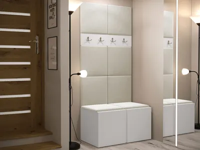 Obrázok produktu pre Stena do predsiene s čalúnenými panelmi 42x42 SELAND 4 - biela / béžová