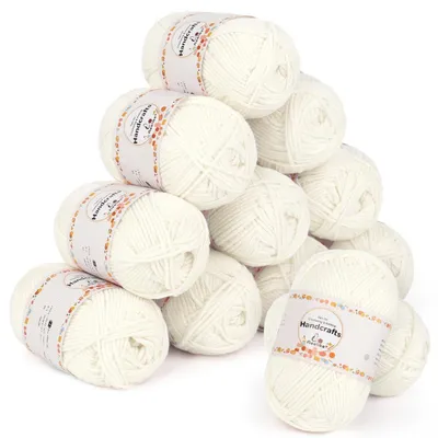 Produktbild von Häkelgarn & Strickgarn 600g (12x50g) Polyacryl Bunt 5-fädig für Anfänger & Profis