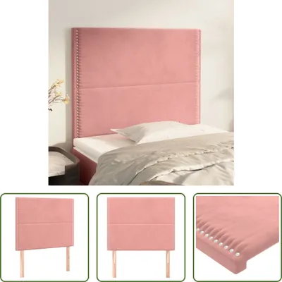 Produktbild von The Living Store Kopfteile 2 Stk. Rosa 100x5x78/88 cm Samt