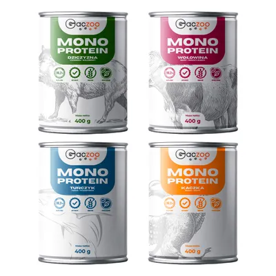 Produktbild von Gaczoo, Hundefutter Nass, Nassfutter Hunde, 8er Set, 4 Geschmackssorten, 4 Stück