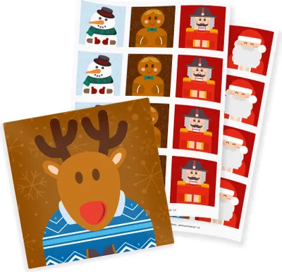 Produktbild von itenga 24x Sticker "Weihnachtsbande quadratisch" 61 x 61 mm