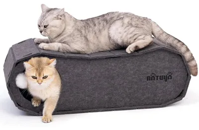 Immagine prodotto di Cuccia per gatti, rifugio in feltro, letto per gatti, 70 x 29 x 24 cm, grigio/nero
