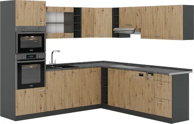 Produktbild von Eckküche Vicco R-Line Artisan-Eiche 247 x 60 cm , AP Anthrazit, Model 48967