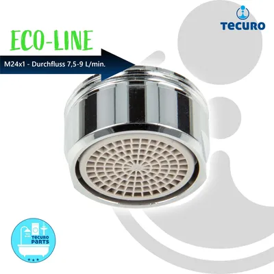 Produktbild von tecuro ECO SPAR Mischdüse - Strahlregler M24x1 AG, Durchflussklasse Z: 7,5 - 9,0 l/min, verchromt