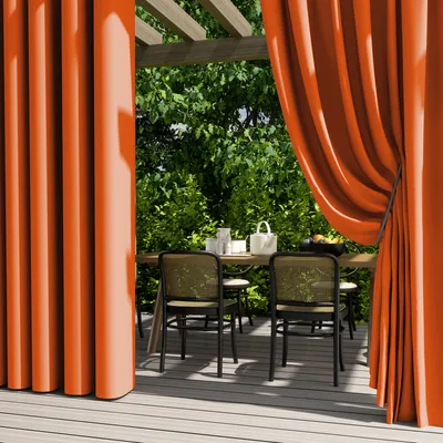 Image de Rideau d'extérieur imperméable et résistant aux intempéries, 132 x 213 cm. Rideau d'extérieur coupe-vent, protection solaire et brise-vue pour jardin, terrasse, balcon, pergola ou pavillon, 1 panneau