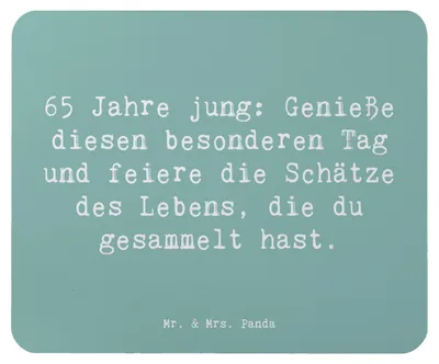 Produktbild von Mr. & Mrs. Panda Mouse Pad Spruch 65. Geburtstag Feiern - Meeresbrise - Geschenk, mausteppich, Alles gut zum, laptop mauspad, Geburtstagsspruch, Happy Birthday, computer