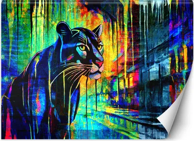 Produktbild von Vlies fototapete Panther-Tiere Abstraktion 100x70 cm Feeby Lila inkl. Kleber einfache Montage