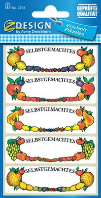Immagine prodotto di Avery Zweckform® 3712 Z-Design etichette per marmellata cornice di frutta 3 fogli/15 etichette(S)