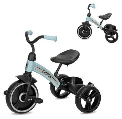 Produktbild von Lorelli Dallas Kinder Dreirad – leichtes Dreirad mit EVA-Rädern, ergonomisch höhenverstellbarem Sitz & Korb, ab 2 bis 6 Jahren, bis 25 kg