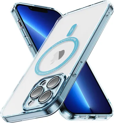 Immagine prodotto di Custodia magnetica trasparente per iPhone 11 Pro Max, compatibile con MagSafe, custodia protettiva ibrida antiurto blu