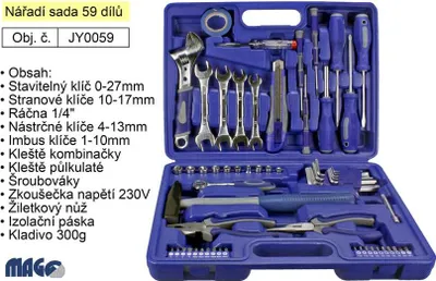 Image de Jeu d'outils 59 pièces dans une mallette Magg
