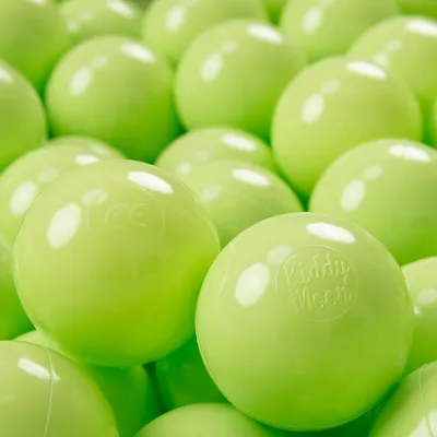 Zdjęcie produktu dla KiddyMoon plastikowe piłeczki 7cm jasny zielony 100 zabawka zestaw kulek