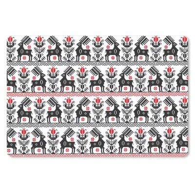 Produktbild von MuchoWow® Mauspad Mousepad Hirsche - Muster - Schwarz - Rot 27x18 cm - Mousepads - Maus Mat - Pad - Mausunterlage - Büroartikel - Desk Matten