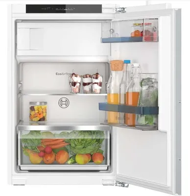 Zdjęcie produktu dla Lodówka Bosch KIL22VFE0 SER4; Lodówka do zabudowy z zamrażarką, E, 88/56/55cm, 119l (104+15), 35dB, EcoAirflow, MultiBox XXL