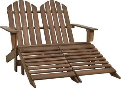 Produktbild von Adirondack-Gartenbank 2-Sitzer mit Fußteil Tannenholz Braun