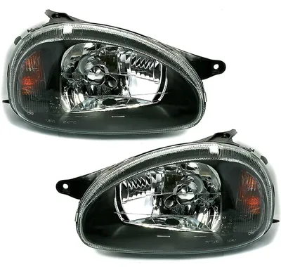 Für Opel Corsa B 3/93-9/00 + Combo B 7/94- Scheinwerfer Schwarz LINKS RECHTS in der Farbe Schwarz von AD TUNING GmbH & Co. KG
