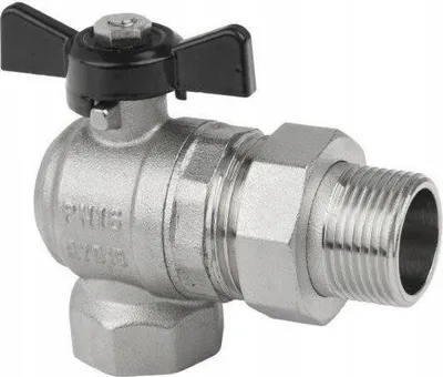 Image de Robinet À Boisseau Sphérique D'angle Avec Filetage De 1 Pouce Hydroland
