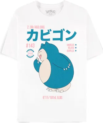 Produktbild von Pokémon T-Shirt Damen Relaxo weiß Fan-Merch, Gaming 100% Baumwolle XXL