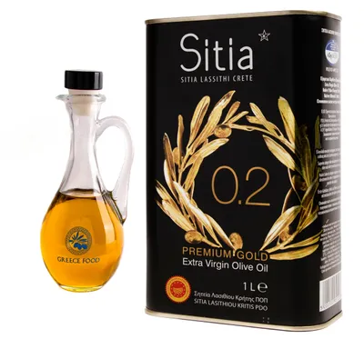 Produktbild von Sitia Premium Olivenöl Extra Vergine 1 L + 250 ml – Griechisches Kaltgepresstes Olivenöl mit 0,2 % Säuregehalt