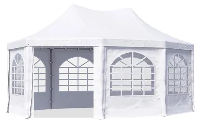 Obrázek produktu pro Párty stan 4x8 m zahradní pavilon plátěný stan PVC 700 N v bílé barvě Voděodolný