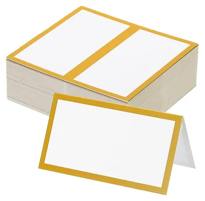 Tischplatzkarten 50 Stück, Gold, 8,9 x 10,2 cm, blanko