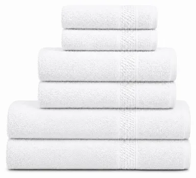 Produktbild von Komfortec Handtuch Set 6 Teilig aus 100% Baumwolle, Weiss