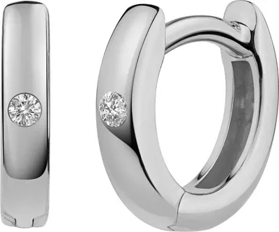 Produktbild von cai Klappcreolen 925/- Sterling Silber 0,8cm weiß Zirkonia weiß 274210178R
