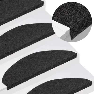 Produktbild von The Living Store Stufenmatten Selbstklebend 15 Stk. 65x22,5x3,5 cm Schwarz
