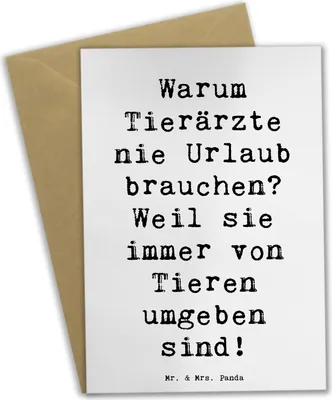 Produktbild von Mr. & Mrs. Panda babykarte Spruch Tierarzt Freude - Weiß - Geschenk, osterkarte, Geschenke mit Herz, Haustiere, Beruf, tierische Patienten, genesungskarte, Katzen