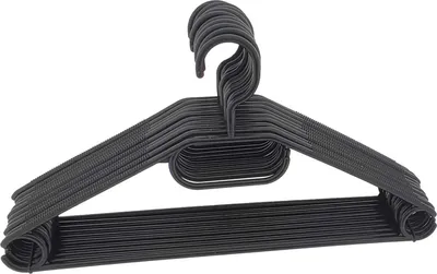 Produktbild von 10er Kleiderbügel, Kunststoff schwarz