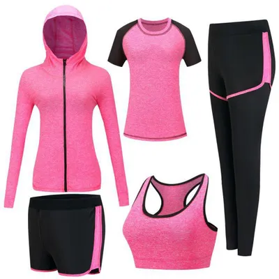 Produktbild von ZETIY Damen Traingsanzug Yoga Kleidung Anzug 5er-Set