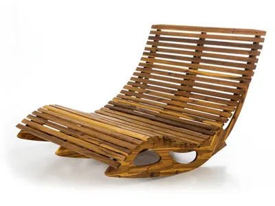 Produktbild von HC Garten & Freizeit Ergonomische Doppelschwungliege XXL Saunaliege aus Akazienholz