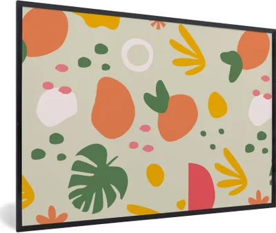 Produktbild von MuchoWow® Gerahmtes Poster Frucht - Lochpflanze - Muster 60x40 cm - Poster mit Schwarzem Bilderrahmen Wandposter Rahmen Foto Bilder - Printing - Wanddeko Schlafzimmer