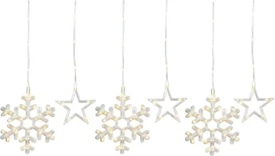 Produktbild von F-H-S Vorhang 200LED mit Sternen und Schneeflocken