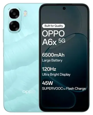 Produktbild von OPPO A6x 5G, 17,1 cm (6.75"), 1570 x 720 Pixel, 4 GB, 128 GB, 13 MP, Blau