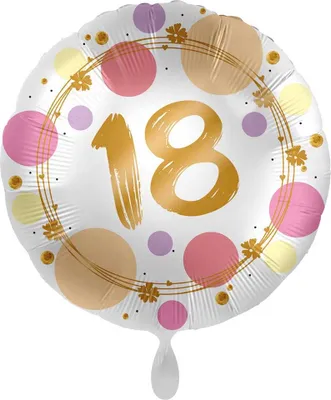 Produktbild von 18. Geburtstag Ballon Happy Dots 71cm