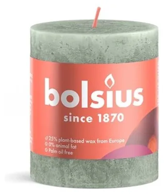 Produktbild von Bolsius Rustik Stumpenkerze 80/68  mm Jade Grün