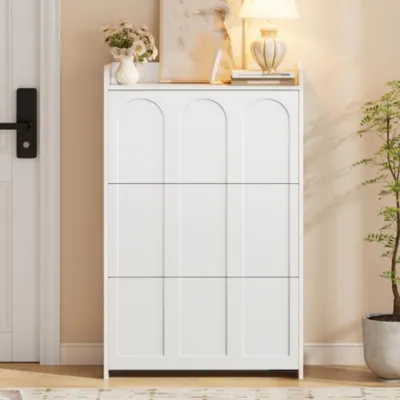 Obrázok produktu pre Skriňa na topánky, s 6 priehradkami, komoda na topánky, skrine, skrine na topánky, vysoké skrine na topánky 70*25*120 cm