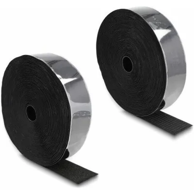 Produktbild von Delock Strapazierfähiges Klettband selbstklebend mit Haft- und Flauschband L 15 m x B 50 mm schwarz