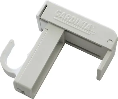 Produktbild von Gardinia Klemmträger für Vitragestangen weiß, mit Haken, 2 Stück